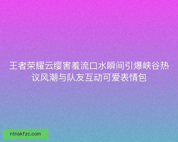王者荣耀云缨害羞流口水瞬间引爆峡谷热议风潮与队友互动可爱表情包